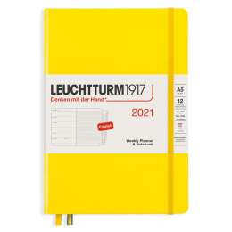 Calendar 2021 12M Weekly Planner A5 Lemon in der Gruppe Papier & Blöcke / Kalender und Terminkalender / 12 Monate Tageskalender bei Pen Store (112307)