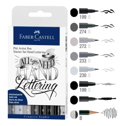 PITT Artist Hand Lettering Starter Set 8er-Etui in der Gruppe Basteln & Hobby / Kalligrafie / Lettering Set bei Pen Store (112444)