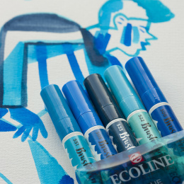 Ecoline Brush Pen Blue 5er-Pack in der Gruppe Stifte / Künstlerstifte / Pinselstifte bei Pen Store (112558)