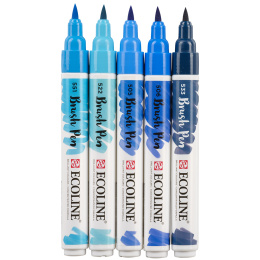 Ecoline Brush Pen Blue 5er-Pack in der Gruppe Stifte / Künstlerstifte / Pinselstifte bei Pen Store (112558)