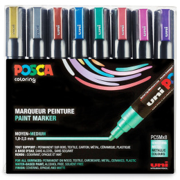 Posca PC-5M Metallic Colours 8er-Set in der Gruppe Stifte / Künstlerstifte / Marker bei Pen Store (112630)