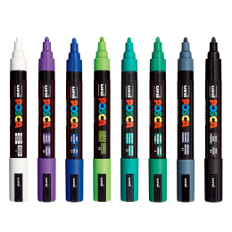 Posca PC-5M Cool Colours 8er-Set in der Gruppe Stifte / Künstlerstifte / Marker bei Pen Store (112632)