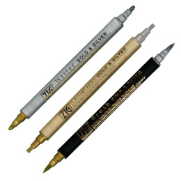 Twin Tip Marker Gold/Silber 3er-Set in der Gruppe Stifte / Künstlerstifte / Marker bei Pen Store (125137)