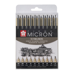 Pigma Micron Fineliner 10er-Set Black in der Gruppe Stifte / Schreiben / Fineliner bei Pen Store (125574)