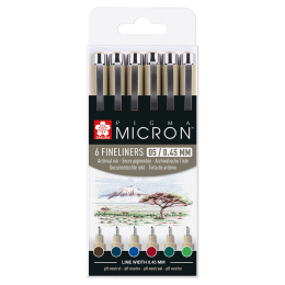Pigma Micron Fineliner 6er-Set 05 Earth Colours in der Gruppe Stifte / Schreiben / Fineliner bei Pen Store (125577)