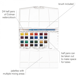 Cotman Aquarell Paintingbox Plus 24 1/2-kopp in der Gruppe Künstlerbedarf / Künstlerfarben / Aquarell bei Pen Store (125832)