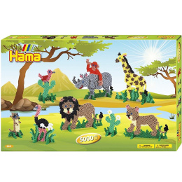 Midi-Perlen-Geschenkbox, Safari, 5000 Stk. in der Gruppe Kids / Spaß und Lernen / Bügelperlen & Steckplatten / DIY-Set Röhrenperlen bei Pen Store (126131)