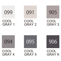 Clean Color Real Brush 6-pack Cold gray in der Gruppe Stifte / Künstlerstifte / Aquarellstifte bei Pen Store (126934)