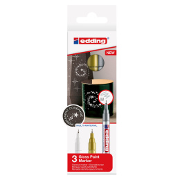 Gloss Paint Marker Extra-Fine 3-set Metallic in der Gruppe Stifte / Etikettierung und Büro / Markierstifte bei Pen Store (127401)