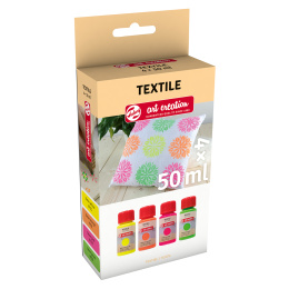 Textil Flasche Set 4 x 50 ml Neon in der Gruppe Basteln & Hobby / Farben / Textilmarker bei Pen Store (127585)