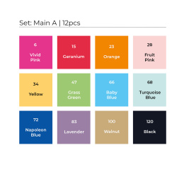 Marker Main Tones A 12er-Set in der Gruppe Stifte / Künstlerstifte / Filzstifte bei Pen Store (127819)