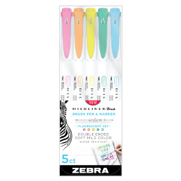 Mildliner Brush 5-pack Fluorescent in der Gruppe Stifte / Künstlerstifte / Pinselstifte bei Pen Store (127926)