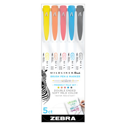 Mildliner Brush 5-pack Friendly Mild in der Gruppe Stifte / Künstlerstifte / Pinselstifte bei Pen Store (127930)