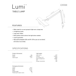 Lumi Task Lamp in der Gruppe Basteln & Hobby / Hobbyzubehör / Beleuchtung bei Pen Store (127938)