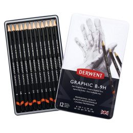Graphic Bleistift 12er-Set B-9H in der Gruppe Künstlerbedarf / Buntstifte und Bleistifte / Grafit- und Bleistifte bei Pen Store (128166)
