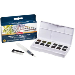 Graphitint Paint Pan Set 12 1/2-Näpfe in der Gruppe Künstlerbedarf / Künstlerfarben / Aquarell / Aquarellfarbe im Napf bei Pen Store (128194)