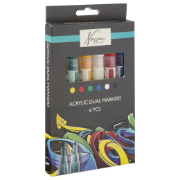 Acrylmarker Dual-tip 6 stk in der Gruppe Stifte / Künstlerstifte / Filzstifte bei Pen Store (128521)
