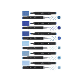 Dual-tip Markers 6-set Blau in der Gruppe Stifte / Künstlerstifte / Filzstifte bei Pen Store (128525)