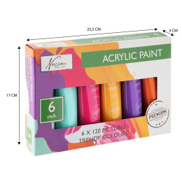 Acrylfarben 120 ml 6-set Trendy in der Gruppe Künstlerbedarf / Künstlerfarben / Acrylfarbe bei Pen Store (128549)