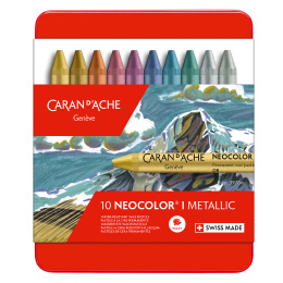 Neocolor I Pastellkreiden Metall 10er-Set in der Gruppe Künstlerbedarf / Buntstifte und Bleistifte / Ölpastellkreide bei Pen Store (128892)