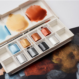 Cotman Aquarellfarbe Metallic Set 8 ½ - Näpfe in der Gruppe Künstlerbedarf / Künstlerfarben / Aquarell bei Pen Store (129129)