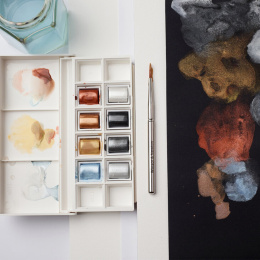 Cotman Aquarellfarbe Metallic Set 8 ½ - Näpfe in der Gruppe Künstlerbedarf / Künstlerfarben / Aquarell bei Pen Store (129129)