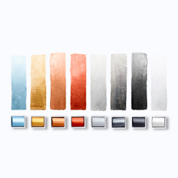 Cotman Aquarellfarbe Metallic Set 8 ½ - Näpfe in der Gruppe Künstlerbedarf / Künstlerfarben / Aquarell bei Pen Store (129129)