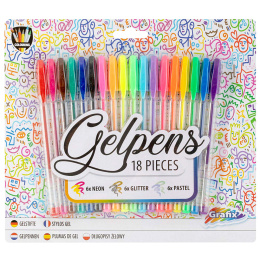 Gelschreiber-Set Neon Glitter Pastell 18-tlg in der Gruppe Stifte / Schreiben / Gelschreiber bei Pen Store (129330)