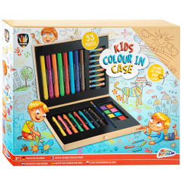 Kinder-Holzfarbkoffer, 33dlg in der Gruppe Kids / Stifte für Kinder / Buntstifte für Kinder bei Pen Store (129334)
