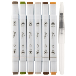 Watercolour Marker Set Dual Tip, 6 tlg Erd in der Gruppe Stifte / Künstlerstifte / Aquarellstifte bei Pen Store (129351)