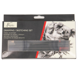 Zeichen- & Skizzenset 12 tlg in der Gruppe Künstlerbedarf / Buntstifte und Bleistifte / Kohlestifte und Zeichenkohle bei Pen Store (129354)