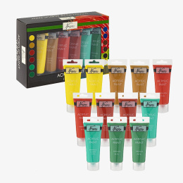 Acrylfarbe Set 12 farben in der Gruppe Künstlerbedarf / Künstlerfarben / Acrylfarbe bei Pen Store (129365)