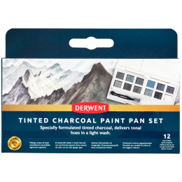 Tinted Charcoal Paint Pan Set 12 1/2-Näpfe in der Gruppe Künstlerbedarf / Künstlerfarben / Aquarell / Aquarellfarbe im Napf bei Pen Store (129568)