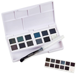 Tinted Charcoal Paint Pan Set 12 1/2-Näpfe in der Gruppe Künstlerbedarf / Künstlerfarben / Aquarell / Aquarellfarbe im Napf bei Pen Store (129568)