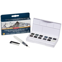 Tinted Charcoal Paint Pan Set 12 1/2-Näpfe in der Gruppe Künstlerbedarf / Künstlerfarben / Aquarell / Aquarellfarbe im Napf bei Pen Store (129568)