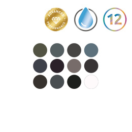 Tinted Charcoal Paint Pan Set 12 1/2-Näpfe in der Gruppe Künstlerbedarf / Künstlerfarben / Aquarell / Aquarellfarbe im Napf bei Pen Store (129568)