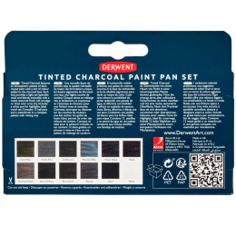 Tinted Charcoal Paint Pan Set 12 1/2-Näpfe in der Gruppe Künstlerbedarf / Künstlerfarben / Aquarell / Aquarellfarbe im Napf bei Pen Store (129568)
