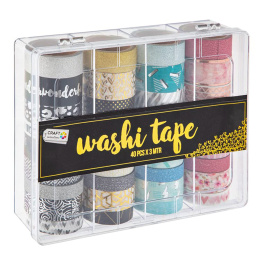 Washi Tape im Vorratsbehälter 40 stk #2 in der Gruppe Basteln & Hobby / Hobbyzubehör / Washi Tape bei Pen Store (129891)