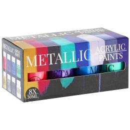 Acrylfarbe Metallic Pearl 30 ml 8er-Set in der Gruppe Künstlerbedarf / Künstlerfarben / Acrylfarbe bei Pen Store (130038)