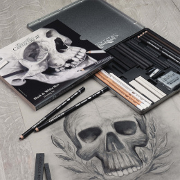 Black & White Box Zeichnungssatz 25 Stk in der Gruppe Künstlerbedarf / Buntstifte und Bleistifte / Grafit- und Bleistifte bei Pen Store (130583)
