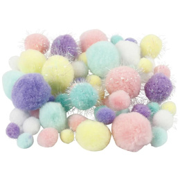 Pompoms Pastell 62g in der Gruppe Kids / Spaß und Lernen / Bastelmaterial für Kinder / Filzkugeln und Pompons bei Pen Store (130733)