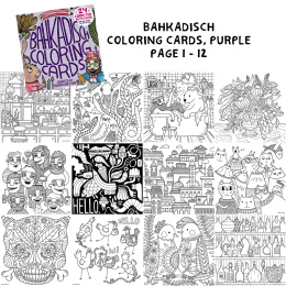 BahKadisch Coloring Cards Purple in der Gruppe Basteln & Hobby / Bücher / Malbücher für Erwachsene bei Pen Store (131515)