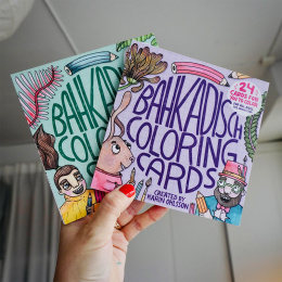 BahKadisch Coloring Cards Purple in der Gruppe Basteln & Hobby / Bücher / Malbücher für Erwachsene bei Pen Store (131515)