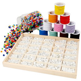 Set für Armbänder aus Buchstaben-Perlen Großpackung in der Gruppe Basteln & Hobby / Basteln / Selbstgemachter Schmuck bei Pen Store (131530)