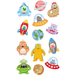 Soft-Sticker In Space 2 Blatt in der Gruppe Kids / Spaß und Lernen / Stickers bei Pen Store (131560)