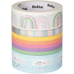 Washi-Tape Rainbow & Clouds 4er-Pack in der Gruppe Basteln & Hobby / Hobbyzubehör / Washi Tape bei Pen Store (131590)