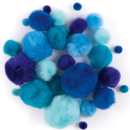 Pompons Blau 30er-Pack in der Gruppe Kids / Spaß und Lernen / Bastelmaterial für Kinder / Filzkugeln und Pompons bei Pen Store (131634)