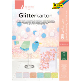 Glitterkarton-Block Pastell 6 Blatt in der Gruppe Kids / Spaß und Lernen / Zeichenblöcke und Papier für Kinder / Glitzerpapier bei Pen Store (131657)