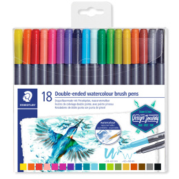Pinselstift Aquarell Twin-Tip 18er Set in der Gruppe Stifte / Künstlerstifte / Pinselstifte bei Pen Store (131925)