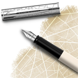 Allure Deluxe Metal & White Füllfederhalter Fine in der Gruppe Stifte / Fine Writing / Füllfederhalter bei Pen Store (132015)